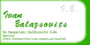 ivan balazsovits business card