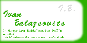 ivan balazsovits business card
